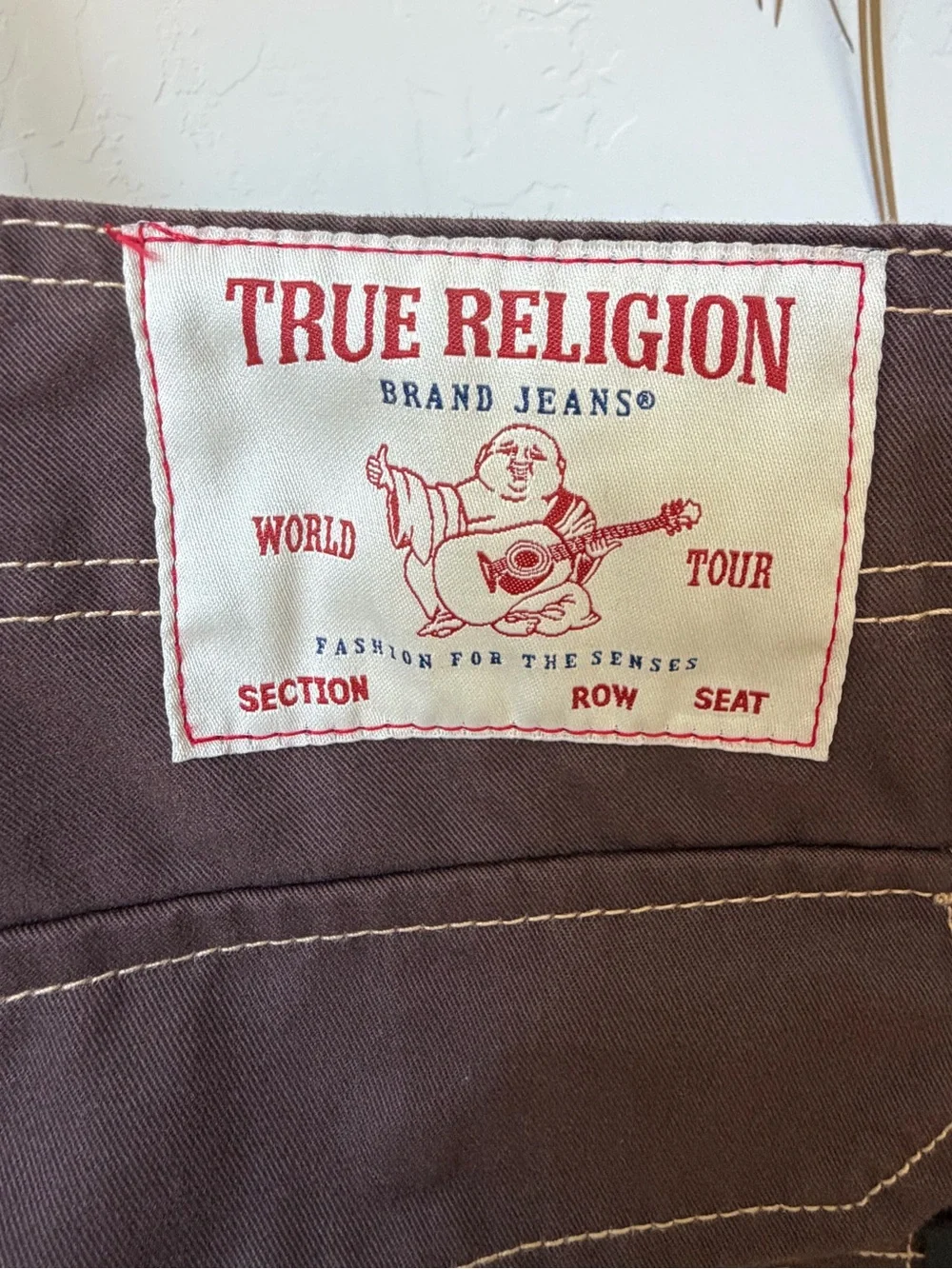 True Religion Baggy Embroidered Horseshoe Cargo Pants Bracken Brown 36 NWT Y2K